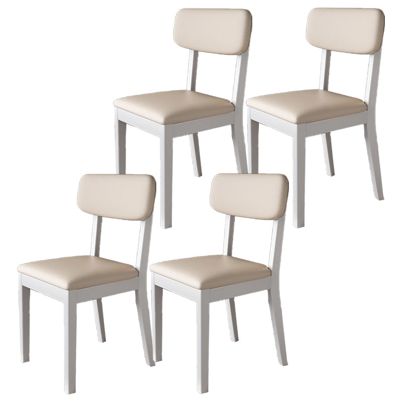 Glam Wood Chair Open Back Dining Side Chair for Dining Room with Upholstered White 4 Piece Set Clearhalo 'Dining Chairs' 'Dining Tables & Seating' 'dining_chair' 'furn' 'furn_dining_chair' 'Furniture' 'furniture_dining_chair' 'Kitchen & Dining Furniture' 4832049