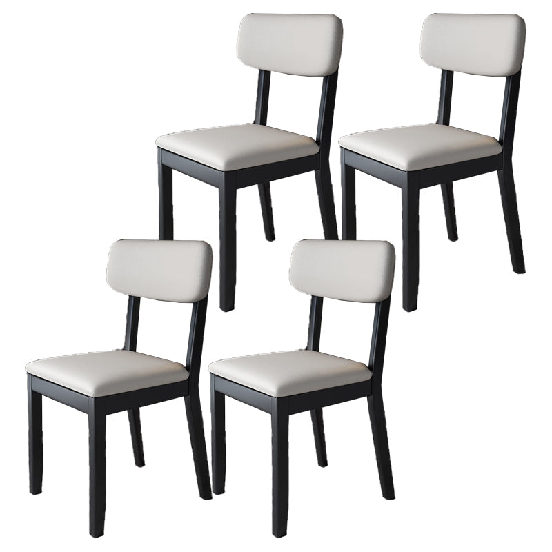 Glam Wood Chair Open Back Dining Side Chair for Dining Room with Upholstered Black White 4 Piece Set Clearhalo 'Dining Chairs' 'Dining Tables & Seating' 'dining_chair' 'furn' 'furn_dining_chair' 'Furniture' 'furniture_dining_chair' 'Kitchen & Dining Furniture' 4832055
