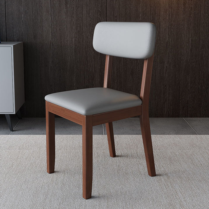 Glam Wood Chair Open Back Dining Side Chair for Dining Room with Upholstered Grey 1 Piece Clearhalo 'Dining Chairs' 'Dining Tables & Seating' 'dining_chair' 'furn' 'furn_dining_chair' 'Furniture' 'furniture_dining_chair' 'Kitchen & Dining Furniture' 4832057