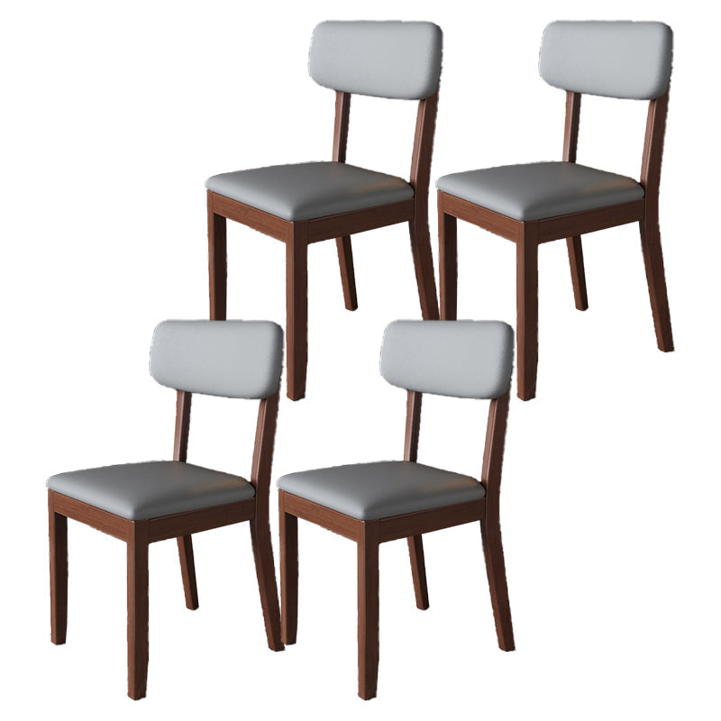 Glam Wood Chair Open Back Dining Side Chair for Dining Room with Upholstered Grey 4 Piece Set Clearhalo 'Dining Chairs' 'Dining Tables & Seating' 'dining_chair' 'furn' 'furn_dining_chair' 'Furniture' 'furniture_dining_chair' 'Kitchen & Dining Furniture' 4832060