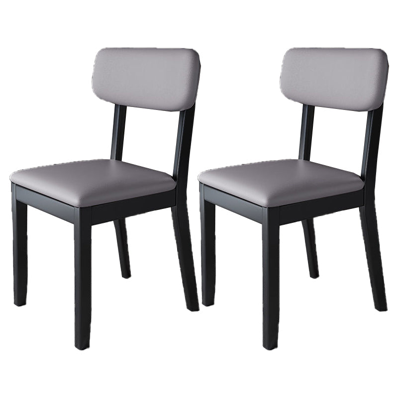 Glam Wood Chair Open Back Dining Side Chair for Dining Room with Upholstered Black-Gray 2 Piece Set Clearhalo 'Dining Chairs' 'Dining Tables & Seating' 'dining_chair' 'furn' 'furn_dining_chair' 'Furniture' 'furniture_dining_chair' 'Kitchen & Dining Furniture' 4832062