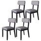 Glam Wood Chair Open Back Dining Side Chair for Dining Room with Upholstered Black-Gray 4 Piece Set Clearhalo 'Dining Chairs' 'Dining Tables & Seating' 'dining_chair' 'furn' 'furn_dining_chair' 'Furniture' 'furniture_dining_chair' 'Kitchen & Dining Furniture' 4832063