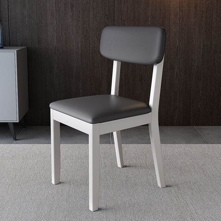 Glam Wood Chair Open Back Dining Side Chair for Dining Room with Upholstered White-Gray 1 Piece Clearhalo 'Dining Chairs' 'Dining Tables & Seating' 'dining_chair' 'furn' 'furn_dining_chair' 'Furniture' 'furniture_dining_chair' 'Kitchen & Dining Furniture' 4832064