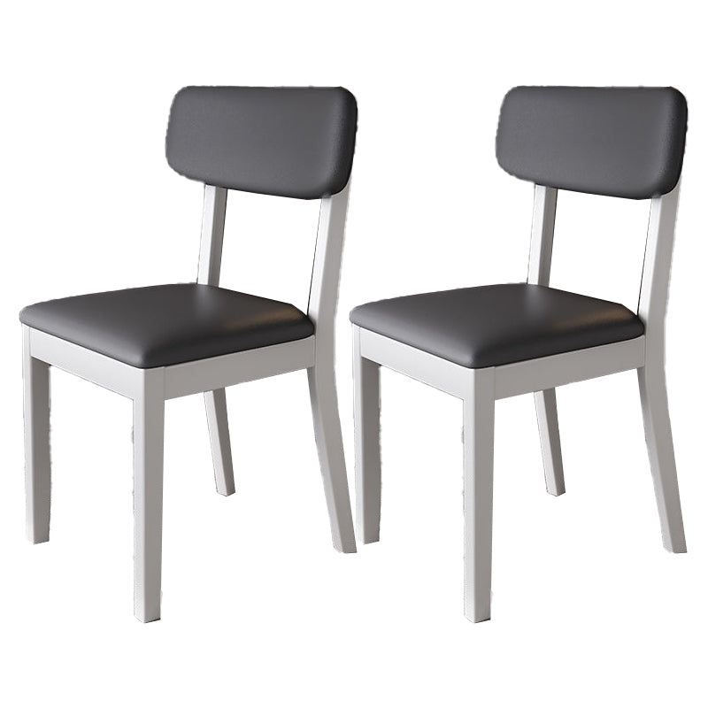 Glam Wood Chair Open Back Dining Side Chair for Dining Room with Upholstered White-Gray 2 Piece Set Clearhalo 'Dining Chairs' 'Dining Tables & Seating' 'dining_chair' 'furn' 'furn_dining_chair' 'Furniture' 'furniture_dining_chair' 'Kitchen & Dining Furniture' 4832065