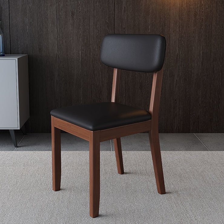 Glam Wood Chair Open Back Dining Side Chair for Dining Room with Upholstered Walnut 1 Piece Clearhalo 'Dining Chairs' 'Dining Tables & Seating' 'dining_chair' 'furn' 'furn_dining_chair' 'Furniture' 'furniture_dining_chair' 'Kitchen & Dining Furniture' 4832067