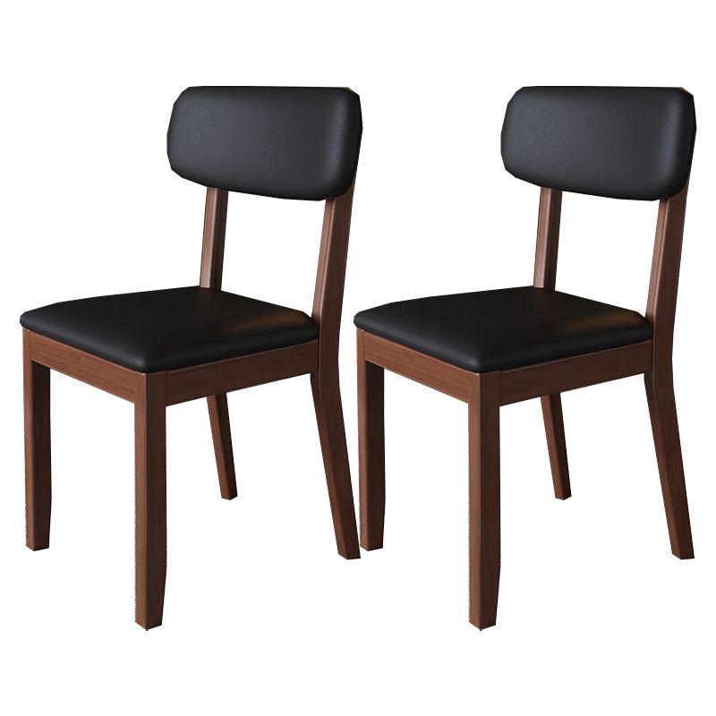 Glam Wood Chair Open Back Dining Side Chair for Dining Room with Upholstered Walnut 2 Piece Set Clearhalo 'Dining Chairs' 'Dining Tables & Seating' 'dining_chair' 'furn' 'furn_dining_chair' 'Furniture' 'furniture_dining_chair' 'Kitchen & Dining Furniture' 4832068