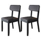 Glam Wood Chair Open Back Dining Side Chair for Dining Room with Upholstered Black 2 Piece Set Clearhalo 'Dining Chairs' 'Dining Tables & Seating' 'dining_chair' 'furn' 'furn_dining_chair' 'Furniture' 'furniture_dining_chair' 'Kitchen & Dining Furniture' 4832071
