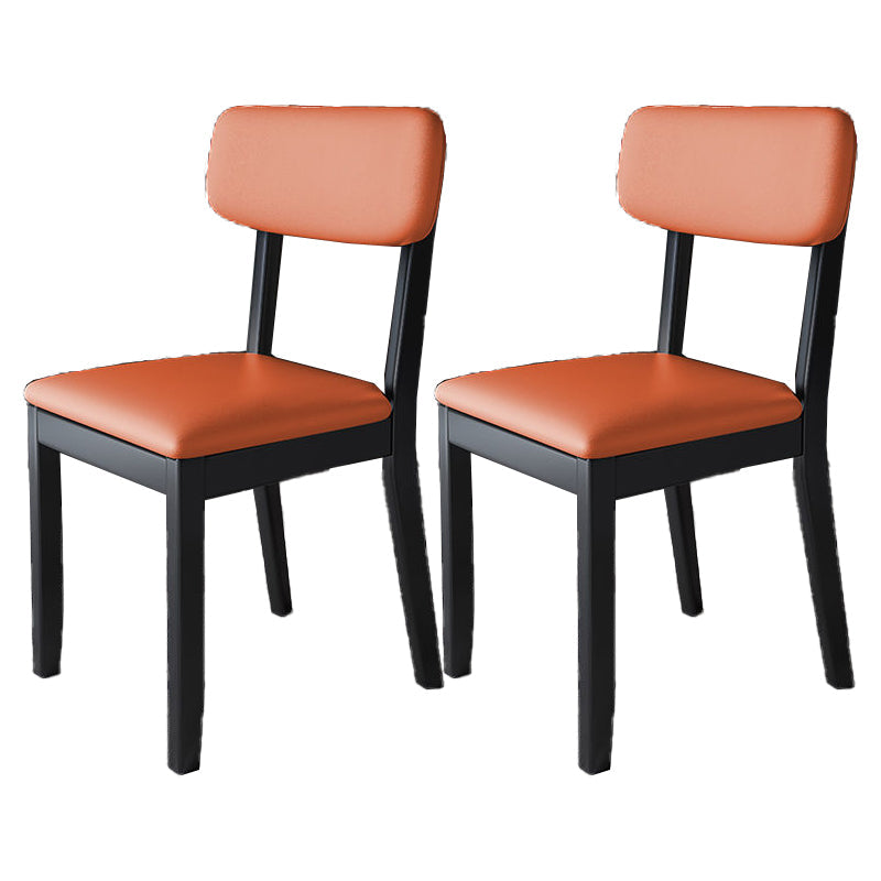 Glam Wood Chair Open Back Dining Side Chair for Dining Room with Upholstered Orange 2 Piece Set Clearhalo 'Dining Chairs' 'Dining Tables & Seating' 'dining_chair' 'furn' 'furn_dining_chair' 'Furniture' 'furniture_dining_chair' 'Kitchen & Dining Furniture' 4832074