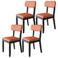 Glam Wood Chair Open Back Dining Side Chair for Dining Room with Upholstered Orange 4 Piece Set Clearhalo 'Dining Chairs' 'Dining Tables & Seating' 'dining_chair' 'furn' 'furn_dining_chair' 'Furniture' 'furniture_dining_chair' 'Kitchen & Dining Furniture' 4832075