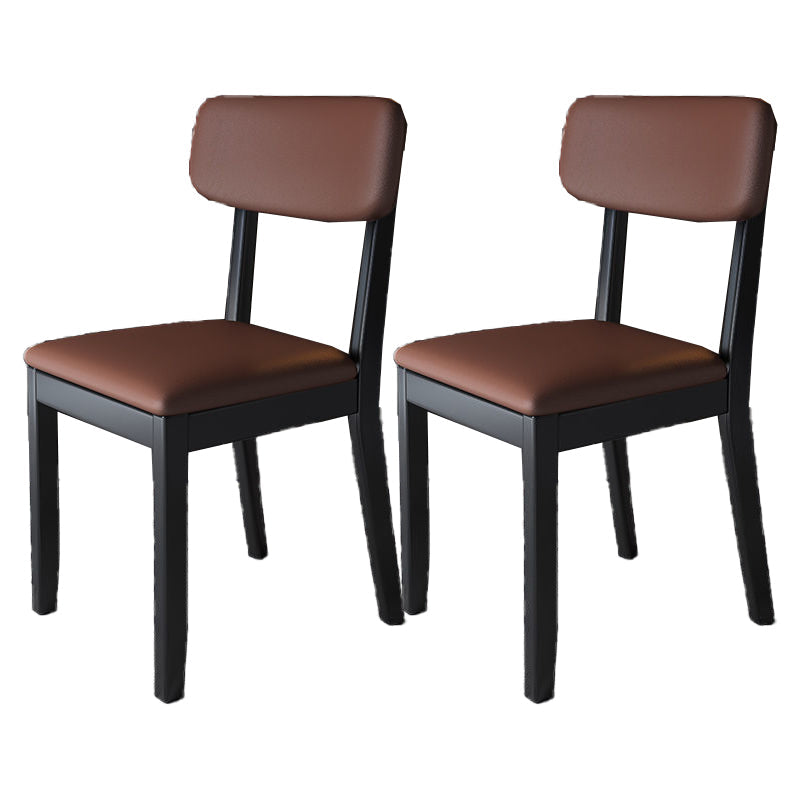 Glam Wood Chair Open Back Dining Side Chair for Dining Room with Upholstered Brown 2 Piece Set Clearhalo 'Dining Chairs' 'Dining Tables & Seating' 'dining_chair' 'furn' 'furn_dining_chair' 'Furniture' 'furniture_dining_chair' 'Kitchen & Dining Furniture' 4832077