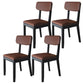 Glam Wood Chair Open Back Dining Side Chair for Dining Room with Upholstered Brown 4 Piece Set Clearhalo 'Dining Chairs' 'Dining Tables & Seating' 'dining_chair' 'furn' 'furn_dining_chair' 'Furniture' 'furniture_dining_chair' 'Kitchen & Dining Furniture' 4832078