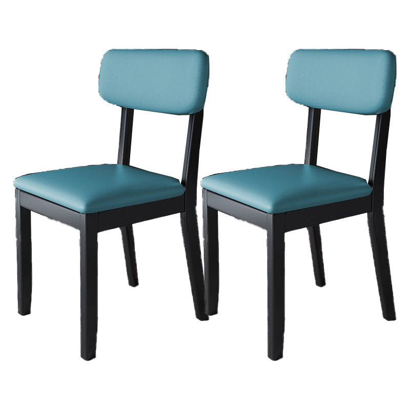 Glam Wood Chair Open Back Dining Side Chair for Dining Room with Upholstered Blue 2 Piece Set Clearhalo 'Dining Chairs' 'Dining Tables & Seating' 'dining_chair' 'furn' 'furn_dining_chair' 'Furniture' 'furniture_dining_chair' 'Kitchen & Dining Furniture' 4832080