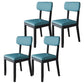 Glam Wood Chair Open Back Dining Side Chair for Dining Room with Upholstered Blue 4 Piece Set Clearhalo 'Dining Chairs' 'Dining Tables & Seating' 'dining_chair' 'furn' 'furn_dining_chair' 'Furniture' 'furniture_dining_chair' 'Kitchen & Dining Furniture' 4832081