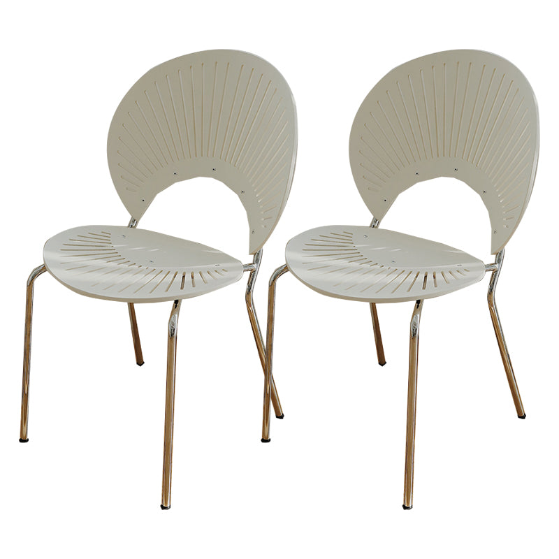 Metal Kitchen and Dining Room Chair Open Back Dining Side Black and Silver Chair White 2 Piece Set Silver Clearhalo 'Dining Chairs' 'Dining Tables & Seating' 'dining_chair' 'furn' 'furn_dining_chair' 'Furniture' 'furniture_dining_chair' 'Kitchen & Dining Furniture' 4832096