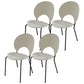 Metal Kitchen and Dining Room Chair Open Back Dining Side Black and Silver Chair White 4 Piece Set Black Clearhalo 'Dining Chairs' 'Dining Tables & Seating' 'dining_chair' 'furn' 'furn_dining_chair' 'Furniture' 'furniture_dining_chair' 'Kitchen & Dining Furniture' 4832103