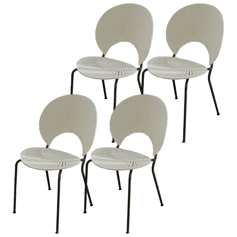 Metal Kitchen and Dining Room Chair Open Back Dining Side Black and Silver Chair White 4 Piece Set Black Clearhalo 'Dining Chairs' 'Dining Tables & Seating' 'dining_chair' 'furn' 'furn_dining_chair' 'Furniture' 'furniture_dining_chair' 'Kitchen & Dining Furniture' 4832103