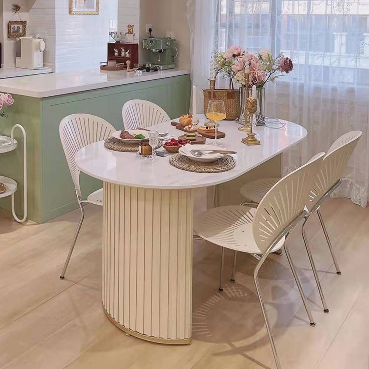 Metal Kitchen and Dining Room Chair Open Back Dining Side Black and Silver Chair Clearhalo 'Dining Chairs' 'Dining Tables & Seating' 'dining_chair' 'furn' 'furn_dining_chair' 'Furniture' 'furniture_dining_chair' 'Kitchen & Dining Furniture' 4832105