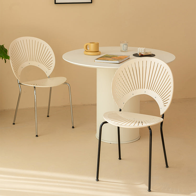 Metal Kitchen and Dining Room Chair Open Back Dining Side Black and Silver Chair Clearhalo 'Dining Chairs' 'Dining Tables & Seating' 'dining_chair' 'furn' 'furn_dining_chair' 'Furniture' 'furniture_dining_chair' 'Kitchen & Dining Furniture' 4832108