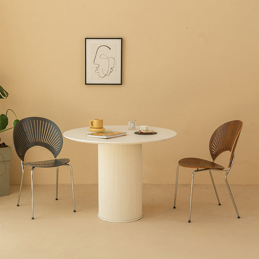 Metal Kitchen and Dining Room Chair Open Back Dining Side Black and Silver Chair Clearhalo 'Dining Chairs' 'Dining Tables & Seating' 'dining_chair' 'furn' 'furn_dining_chair' 'Furniture' 'furniture_dining_chair' 'Kitchen & Dining Furniture' 4832110