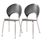 Metal Kitchen and Dining Room Chair Open Back Dining Side Black and Silver Chair Black 2 Piece Set Silver Clearhalo 'Dining Chairs' 'Dining Tables & Seating' 'dining_chair' 'furn' 'furn_dining_chair' 'Furniture' 'furniture_dining_chair' 'Kitchen & Dining Furniture' 4832116
