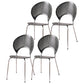 Metal Kitchen and Dining Room Chair Open Back Dining Side Black and Silver Chair Black 4 Piece Set Silver Clearhalo 'Dining Chairs' 'Dining Tables & Seating' 'dining_chair' 'furn' 'furn_dining_chair' 'Furniture' 'furniture_dining_chair' 'Kitchen & Dining Furniture' 4832117