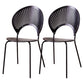 Metal Kitchen and Dining Room Chair Open Back Dining Side Black and Silver Chair Black 2 Piece Set Black Clearhalo 'Dining Chairs' 'Dining Tables & Seating' 'dining_chair' 'furn' 'furn_dining_chair' 'Furniture' 'furniture_dining_chair' 'Kitchen & Dining Furniture' 4832119