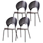 Metal Kitchen and Dining Room Chair Open Back Dining Side Black and Silver Chair Black 4 Piece Set Black Clearhalo 'Dining Chairs' 'Dining Tables & Seating' 'dining_chair' 'furn' 'furn_dining_chair' 'Furniture' 'furniture_dining_chair' 'Kitchen & Dining Furniture' 4832120