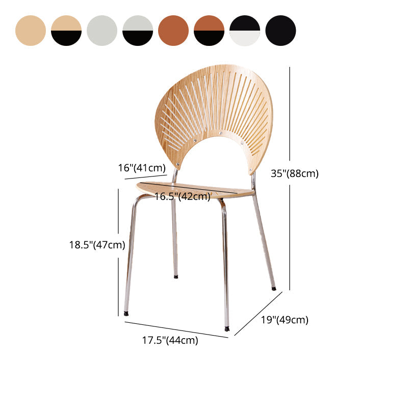 Metal Kitchen and Dining Room Chair Open Back Dining Side Black and Silver Chair Clearhalo 'Dining Chairs' 'Dining Tables & Seating' 'dining_chair' 'furn' 'furn_dining_chair' 'Furniture' 'furniture_dining_chair' 'Kitchen & Dining Furniture' 4832121