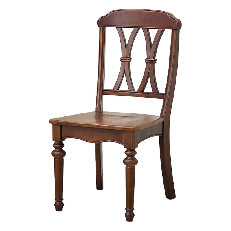 Glam Wood Dining Chair Cross Back Folding Chair for Dining Room in Brown Walnut 1 Piece Clearhalo 'Dining Chairs' 'Dining Tables & Seating' 'dining_chair' 'furn' 'furn_dining_chair' 'Furniture' 'furniture_dining_chair' 'Kitchen & Dining Furniture' 4832130