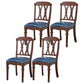 Glam Wood Dining Chair Cross Back Folding Chair for Dining Room in Brown Blue 4 Piece Set Clearhalo 'Dining Chairs' 'Dining Tables & Seating' 'dining_chair' 'furn' 'furn_dining_chair' 'Furniture' 'furniture_dining_chair' 'Kitchen & Dining Furniture' 4832136