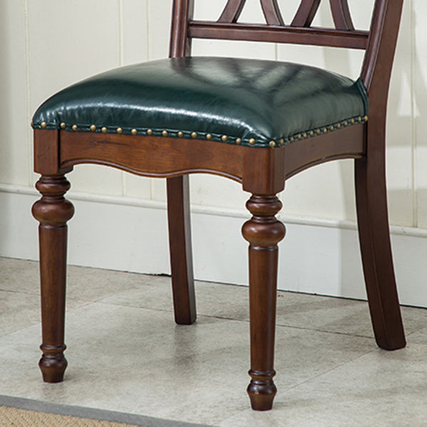 Glam Wood Dining Chair Cross Back Folding Chair for Dining Room in Brown Clearhalo 'Dining Chairs' 'Dining Tables & Seating' 'dining_chair' 'furn' 'furn_dining_chair' 'Furniture' 'furniture_dining_chair' 'Kitchen & Dining Furniture' 4832138