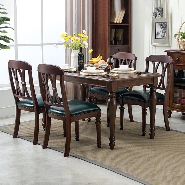 Glam Wood Dining Chair Cross Back Folding Chair for Dining Room in Brown Clearhalo 'Dining Chairs' 'Dining Tables & Seating' 'dining_chair' 'furn' 'furn_dining_chair' 'Furniture' 'furniture_dining_chair' 'Kitchen & Dining Furniture' 4832139