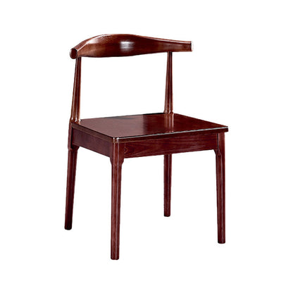 Glam Wood Chair Open Back Dining Side Chair for Dining Room 16.5"x16.9"x30" Red Brown 1 Piece Clearhalo 'Dining Chairs' 'Dining Tables & Seating' 'dining_chair' 'furn' 'furn_dining_chair' 'Furniture' 'furniture_dining_chair' 'Kitchen & Dining Furniture' 4832142