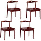 Glam Wood Chair Open Back Dining Side Chair for Dining Room 16.5"x16.9"x30" Red Brown 4 Piece Set Clearhalo 'Dining Chairs' 'Dining Tables & Seating' 'dining_chair' 'furn' 'furn_dining_chair' 'Furniture' 'furniture_dining_chair' 'Kitchen & Dining Furniture' 4832145