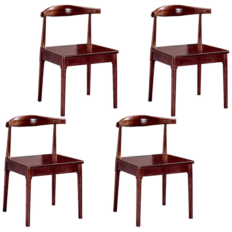 Glam Wood Chair Open Back Dining Side Chair for Dining Room 16.5"x16.9"x30" Red Brown 4 Piece Set Clearhalo 'Dining Chairs' 'Dining Tables & Seating' 'dining_chair' 'furn' 'furn_dining_chair' 'Furniture' 'furniture_dining_chair' 'Kitchen & Dining Furniture' 4832145