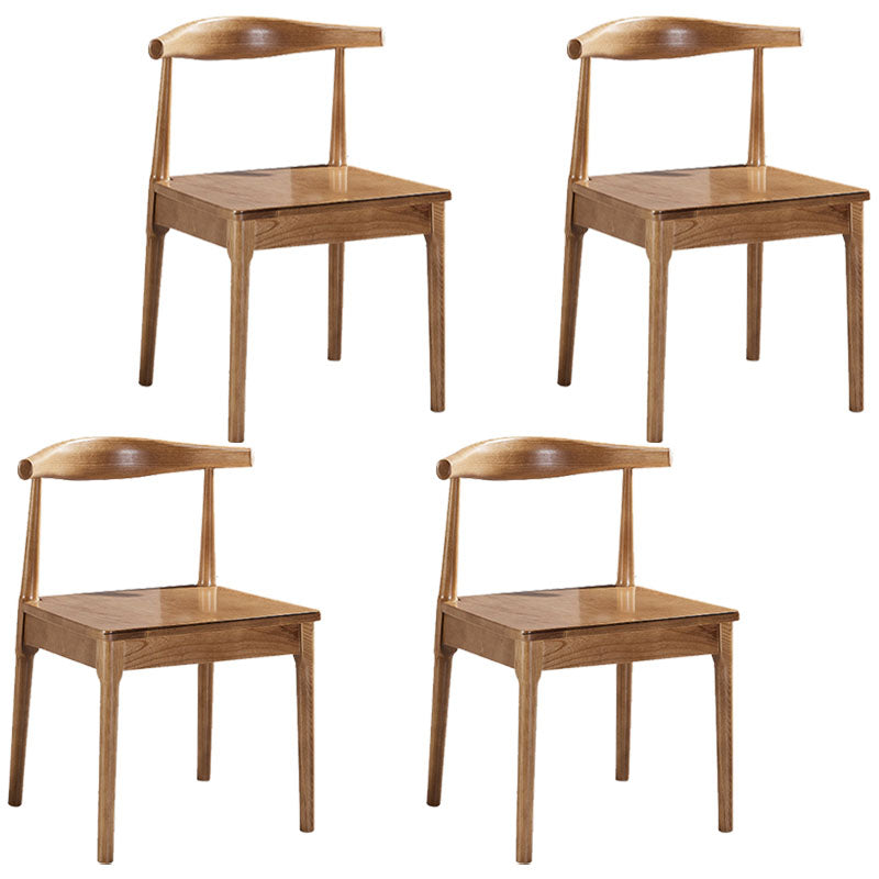 Glam Wood Chair Open Back Dining Side Chair for Dining Room 16.5"x16.9"x30" Light Wood 4 Piece Set Clearhalo 'Dining Chairs' 'Dining Tables & Seating' 'dining_chair' 'furn' 'furn_dining_chair' 'Furniture' 'furniture_dining_chair' 'Kitchen & Dining Furniture' 4832152