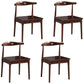 Glam Wood Chair Open Back Dining Side Chair for Dining Room 16.5"x16.9"x30" Walnut 4 Piece Set Clearhalo 'Dining Chairs' 'Dining Tables & Seating' 'dining_chair' 'furn' 'furn_dining_chair' 'Furniture' 'furniture_dining_chair' 'Kitchen & Dining Furniture' 4832162