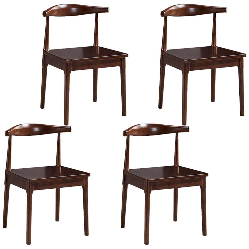 Glam Wood Chair Open Back Dining Side Chair for Dining Room 16.5"x16.9"x30" Walnut 4 Piece Set Clearhalo 'Dining Chairs' 'Dining Tables & Seating' 'dining_chair' 'furn' 'furn_dining_chair' 'Furniture' 'furniture_dining_chair' 'Kitchen & Dining Furniture' 4832162