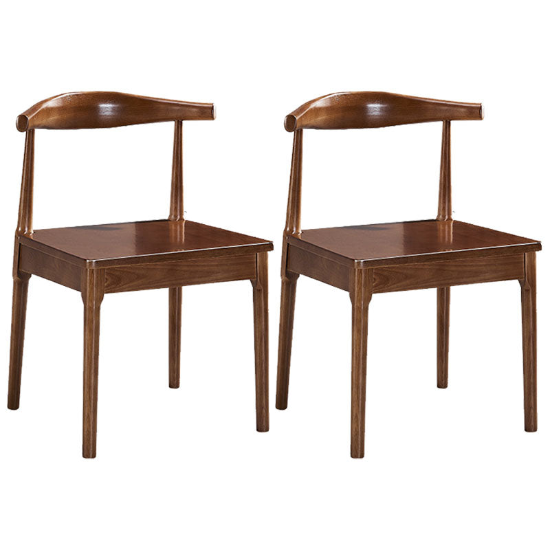 Glam Wood Chair Open Back Dining Side Chair for Dining Room 16.5"x16.9"x30" Brown 2 Piece Set Clearhalo 'Dining Chairs' 'Dining Tables & Seating' 'dining_chair' 'furn' 'furn_dining_chair' 'Furniture' 'furniture_dining_chair' 'Kitchen & Dining Furniture' 4832164