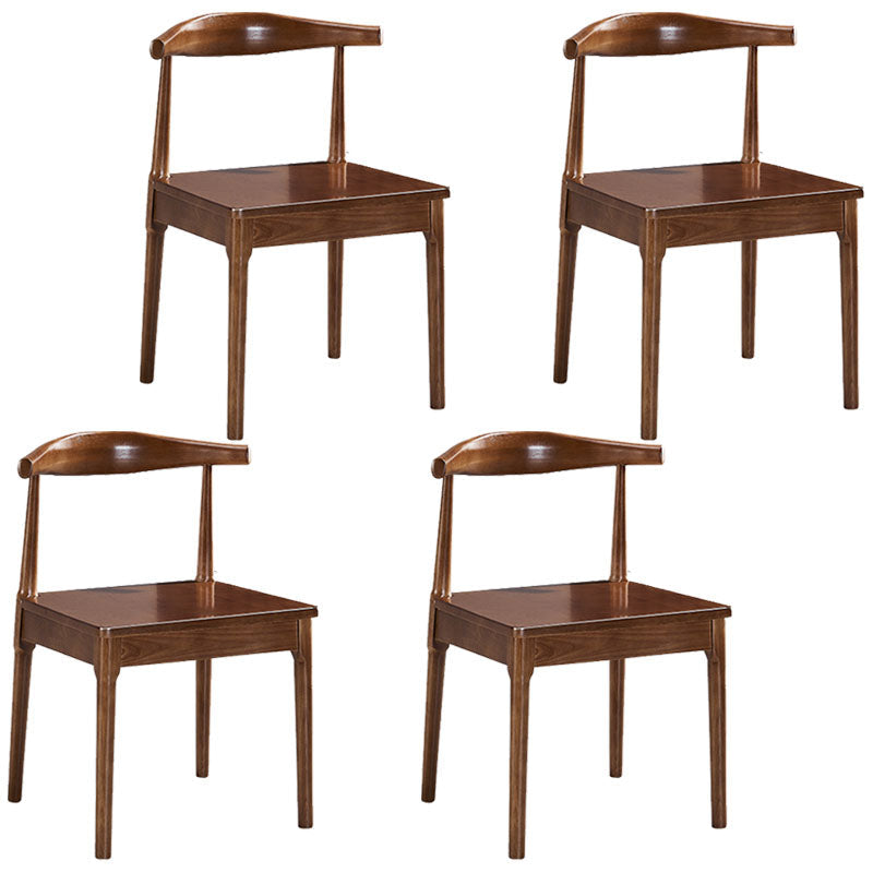 Glam Wood Chair Open Back Dining Side Chair for Dining Room 16.5"x16.9"x30" Brown 4 Piece Set Clearhalo 'Dining Chairs' 'Dining Tables & Seating' 'dining_chair' 'furn' 'furn_dining_chair' 'Furniture' 'furniture_dining_chair' 'Kitchen & Dining Furniture' 4832165