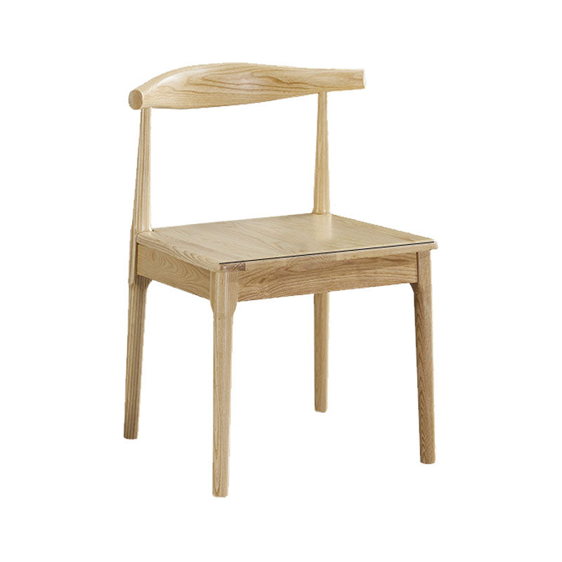 Glam Wood Chair Open Back Dining Side Chair for Dining Room 16.5"x16.9"x30" Natural 1 Piece Clearhalo 'Dining Chairs' 'Dining Tables & Seating' 'dining_chair' 'furn' 'furn_dining_chair' 'Furniture' 'furniture_dining_chair' 'Kitchen & Dining Furniture' 4832166