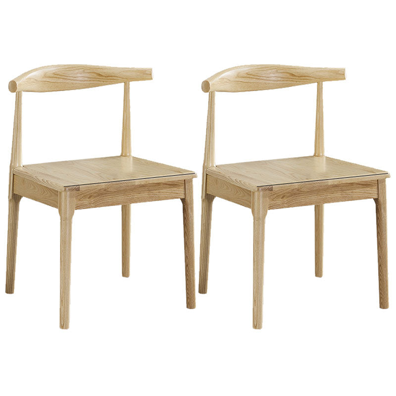 Glam Wood Chair Open Back Dining Side Chair for Dining Room 16.5"x16.9"x30" Natural 2 Piece Set Clearhalo 'Dining Chairs' 'Dining Tables & Seating' 'dining_chair' 'furn' 'furn_dining_chair' 'Furniture' 'furniture_dining_chair' 'Kitchen & Dining Furniture' 4832167