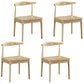 Glam Wood Chair Open Back Dining Side Chair for Dining Room 16.5"x16.9"x30" Natural 4 Piece Set Clearhalo 'Dining Chairs' 'Dining Tables & Seating' 'dining_chair' 'furn' 'furn_dining_chair' 'Furniture' 'furniture_dining_chair' 'Kitchen & Dining Furniture' 4832168
