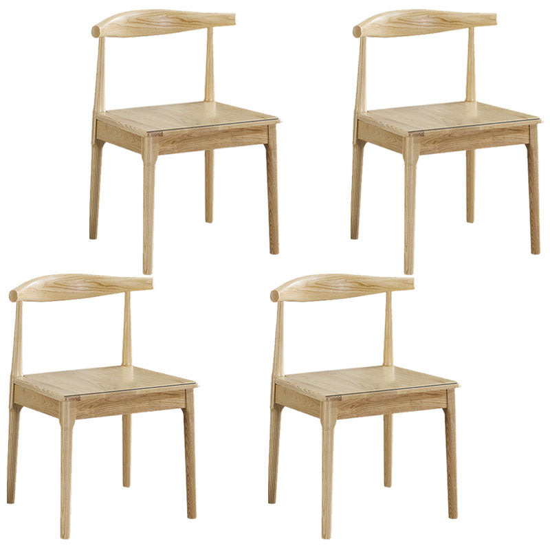 Glam Wood Chair Open Back Dining Side Chair for Dining Room 16.5"x16.9"x30" Natural 4 Piece Set Clearhalo 'Dining Chairs' 'Dining Tables & Seating' 'dining_chair' 'furn' 'furn_dining_chair' 'Furniture' 'furniture_dining_chair' 'Kitchen & Dining Furniture' 4832168