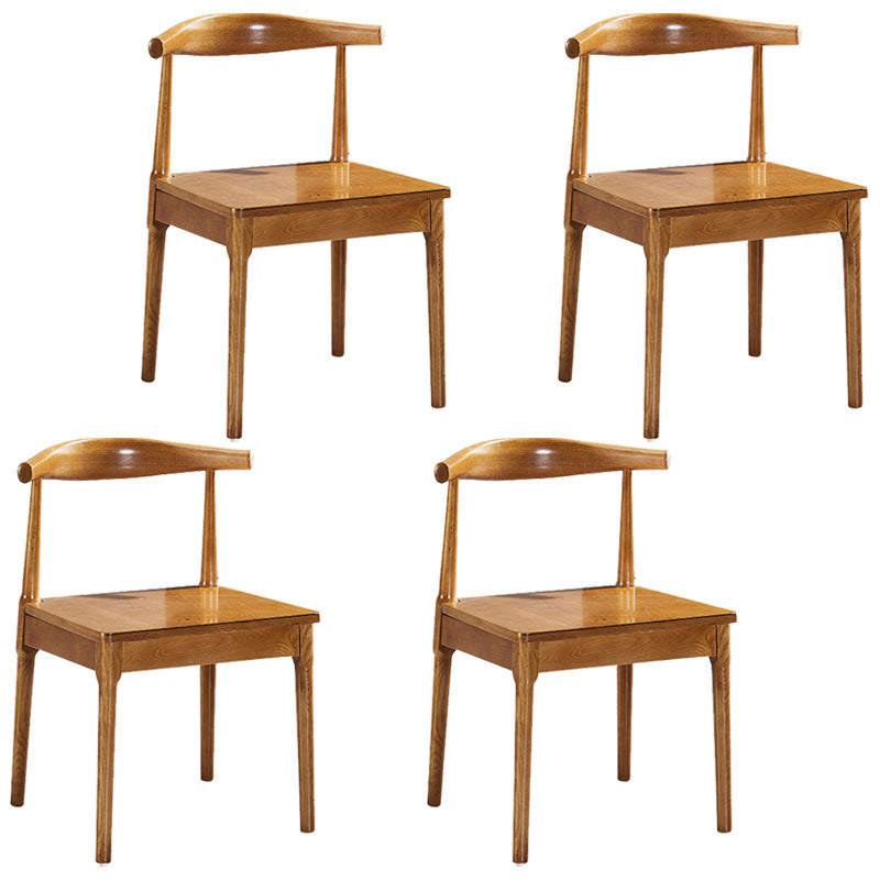 Glam Wood Chair Open Back Dining Side Chair for Dining Room 16.5"x16.9"x30" Wood 4 Piece Set Clearhalo 'Dining Chairs' 'Dining Tables & Seating' 'dining_chair' 'furn' 'furn_dining_chair' 'Furniture' 'furniture_dining_chair' 'Kitchen & Dining Furniture' 4832171