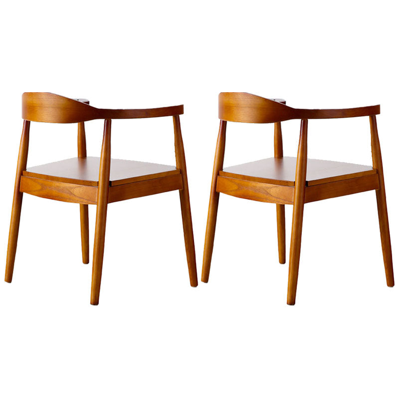 Modern Wood Arm Chair Open Back Dining Side Chair for Dining Room 22.8"x19.6"x30" Cherry Wood Wood 2 Piece Set Clearhalo 'Dining Chairs' 'Dining Tables & Seating' 'dining_chair' 'furn' 'furn_dining_chair' 'Furniture' 'furniture_dining_chair' 'Kitchen & Dining Furniture' 4832174