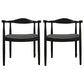 Modern Wood Arm Chair Open Back Dining Side Chair for Dining Room 22.8"x19.6"x30" Black Linen 2 Piece Set Clearhalo 'Dining Chairs' 'Dining Tables & Seating' 'dining_chair' 'furn' 'furn_dining_chair' 'Furniture' 'furniture_dining_chair' 'Kitchen & Dining Furniture' 4832176