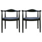 Modern Wood Arm Chair Open Back Dining Side Chair for Dining Room 22.8"x19.6"x30" Black Faux Leather 2 Piece Set Clearhalo 'Dining Chairs' 'Dining Tables & Seating' 'dining_chair' 'furn' 'furn_dining_chair' 'Furniture' 'furniture_dining_chair' 'Kitchen & Dining Furniture' 4832189
