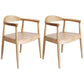 Modern Wood Arm Chair Open Back Dining Side Chair for Dining Room 22.8"x19.6"x30" Wood Wood 2 Piece Set Clearhalo 'Dining Chairs' 'Dining Tables & Seating' 'dining_chair' 'furn' 'furn_dining_chair' 'Furniture' 'furniture_dining_chair' 'Kitchen & Dining Furniture' 4832191