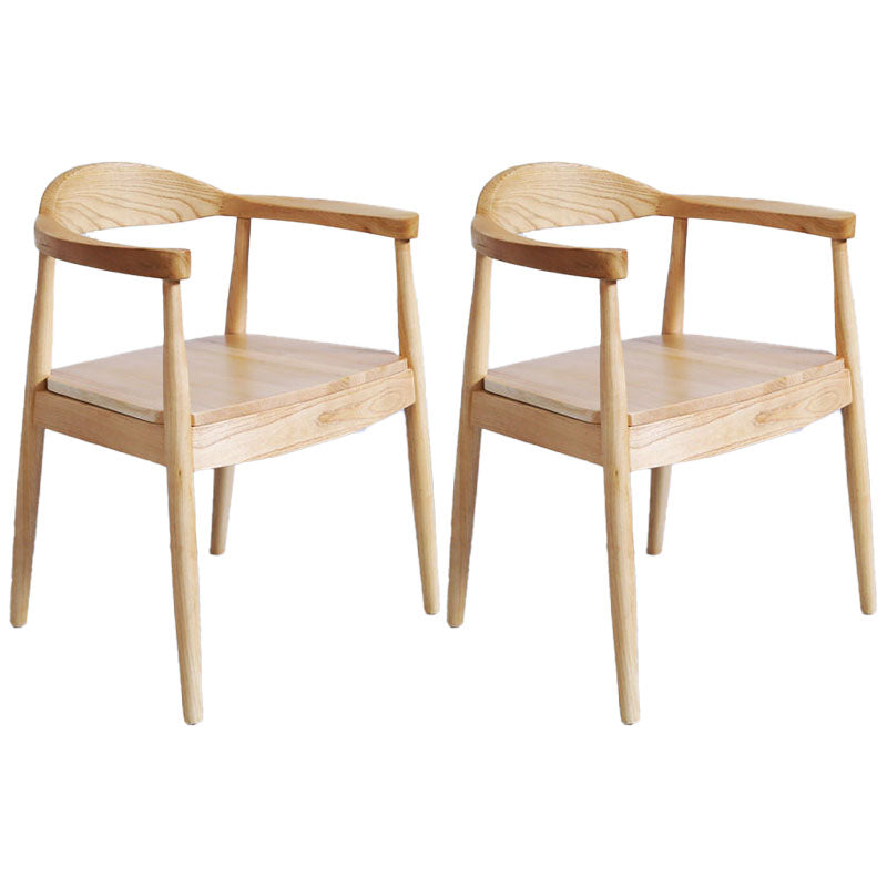 Modern Wood Arm Chair Open Back Dining Side Chair for Dining Room 22.8"x19.6"x30" Wood Wood 2 Piece Set Clearhalo 'Dining Chairs' 'Dining Tables & Seating' 'dining_chair' 'furn' 'furn_dining_chair' 'Furniture' 'furniture_dining_chair' 'Kitchen & Dining Furniture' 4832191